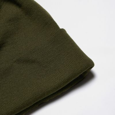 Green fine knit slouchy beanie